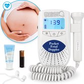 PEACE Doppler – Baby Hartje Monitor – Hartslag Meter - Blauw -  Inclusief Ultrasound gel, Batterijen en Oortjes – Kraamcadeau Meisje