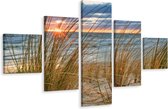 Schilderij - Duinen en Zee, 5 luik, Premium Print