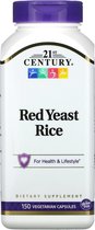 Rode Gist Rijst / Red Yeast Rice / 1200 MG / 21st Century Vitamins/ Glutenvrij / Vegetarisch / 150 (!) stuks