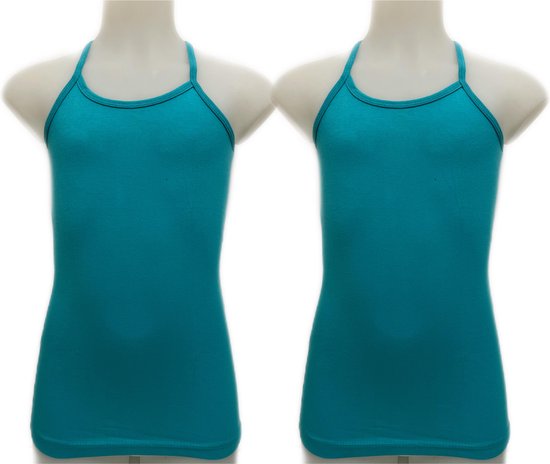 Embrator girls Spaghetti Undershirts 2 pièces turquoise taille 104/110