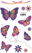 Temporary tattoo | tijdelijke tattoo | fake tattoo | vlinders & bloemen | 120 x 75 mm