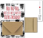 Geldkaart met mini Envelopje -> Kerst - No: 03-2 (Kadootjes-HoHoHo Tofste Kerstkado-zwart-rood) - LeuksteKaartjes.nl by xMar