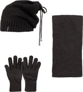 SUYUTTI Heren 3-Delig Winter Set | Muts (Beanie) met Fleecevoering - Sjaal - Handschoenen | Cool-04 (K2203-05)