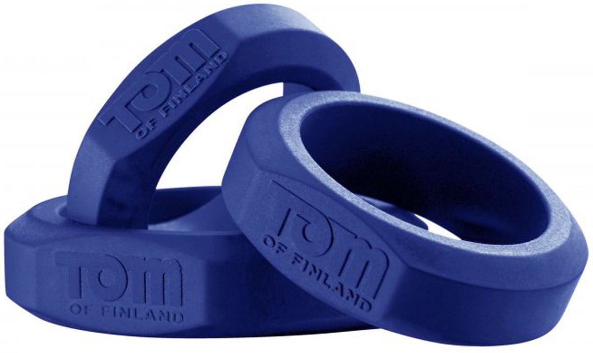 Tom of Finland Tom of Finland Cockring Set - 3 Stuks - Blauw