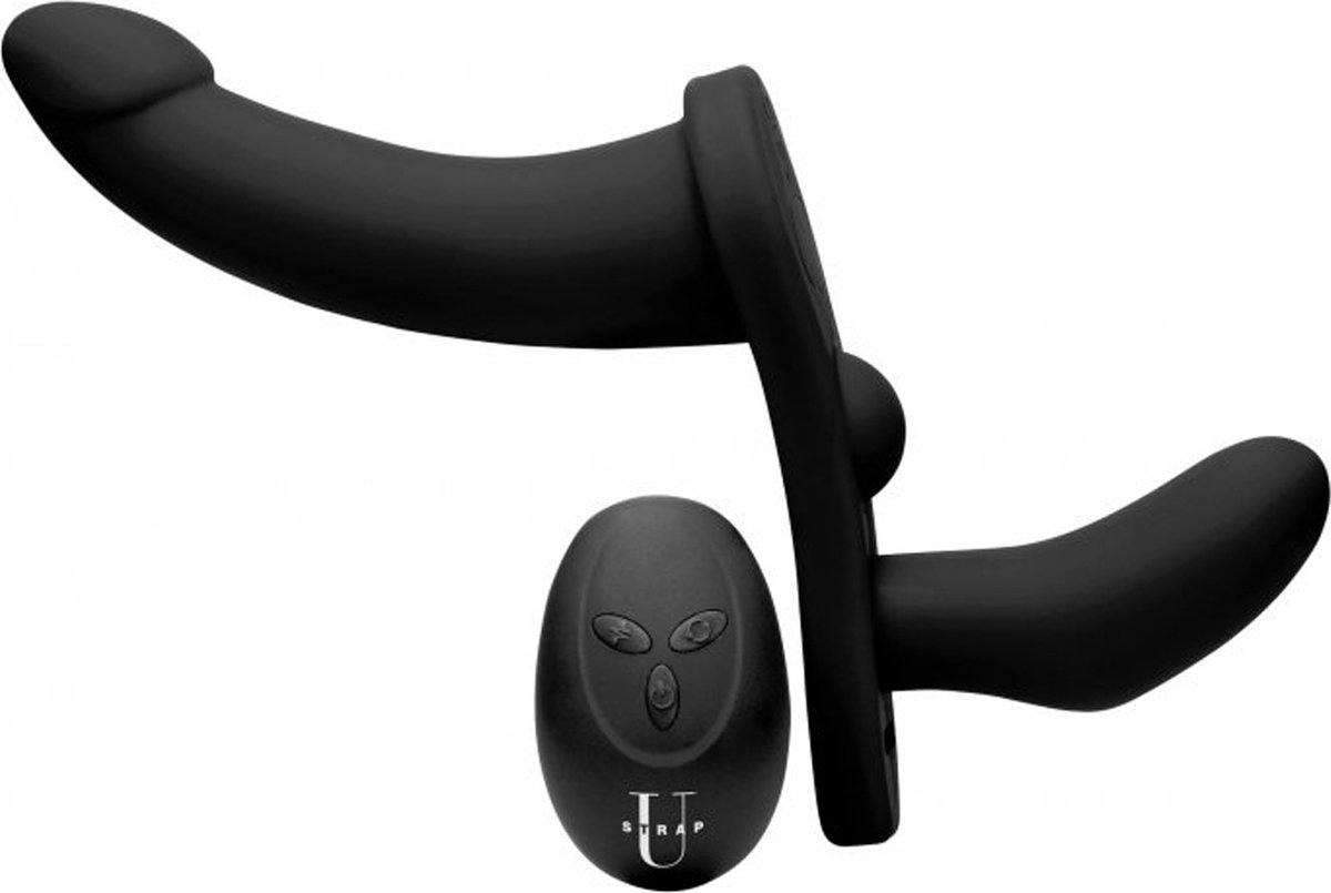 Goedkoopste Double Take - Dubbele Vibrerende Strap-On - Zwart