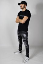 Heren slim fit jeans Iconx Black White Shadow