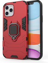 Mobiq - Hybride Ring Case Hoesje iPhone 13 Pro Max - rood