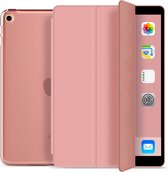 Mobiq Hard Case Folio Case Apple iPad 10.2 pouces - iPad 2021 - iPad 2020 - iPad 2019 sleeve - iPad Generation 7 / 8 / 9 - Smart Cover - Compact Slim Folding Hard Back - Multi Stand - Pliable or rose - Zwart | Rose