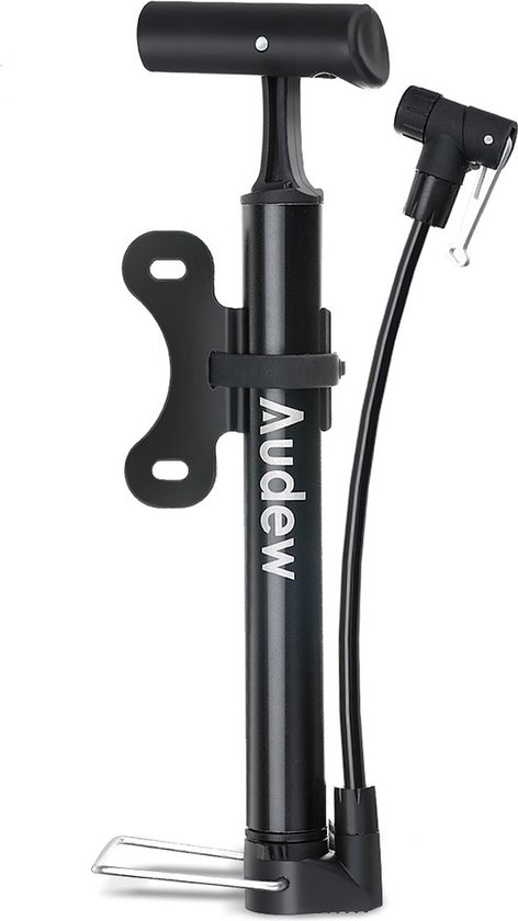 Audew Bicycle Pump-Portable Air Pump-160psi Smart Valve -Pour VTT, vélos de route - Zwart