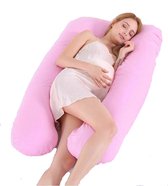 Zwangerschapskussen-Voedingskussen Lichaamskussen-145cm- Afneembare hoes-Roze