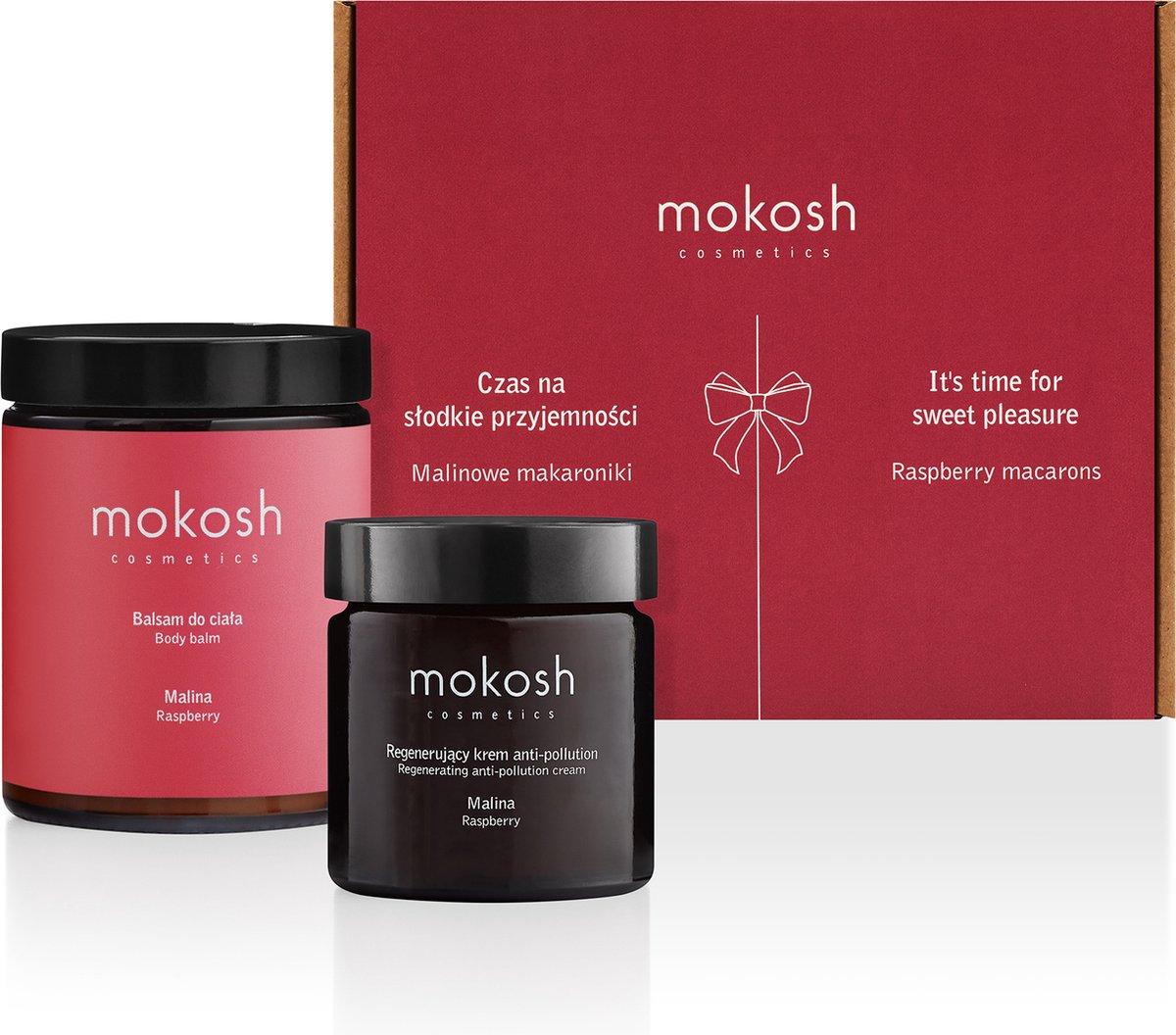 Mokosh | Body & Face Care Set Raspberry Macarons | Geschenkpakket voor haar | Unieke cadeauset voor haar | Natuurlijke huidverzorging set | Natuurlijke Cosmetica set | Hydraterend | Verzorgend