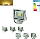 6 x LED Schijnwerper + Sensor 20W Warm Wit