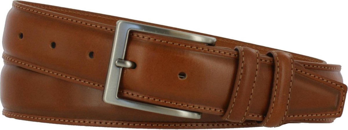 Leren Pantalon Riem | 3,5cm breed | Riemmaat: 85cm (totale lengte: 100cm) | 100% echt leer | Kleur: honing | Nikkelvrije gesp