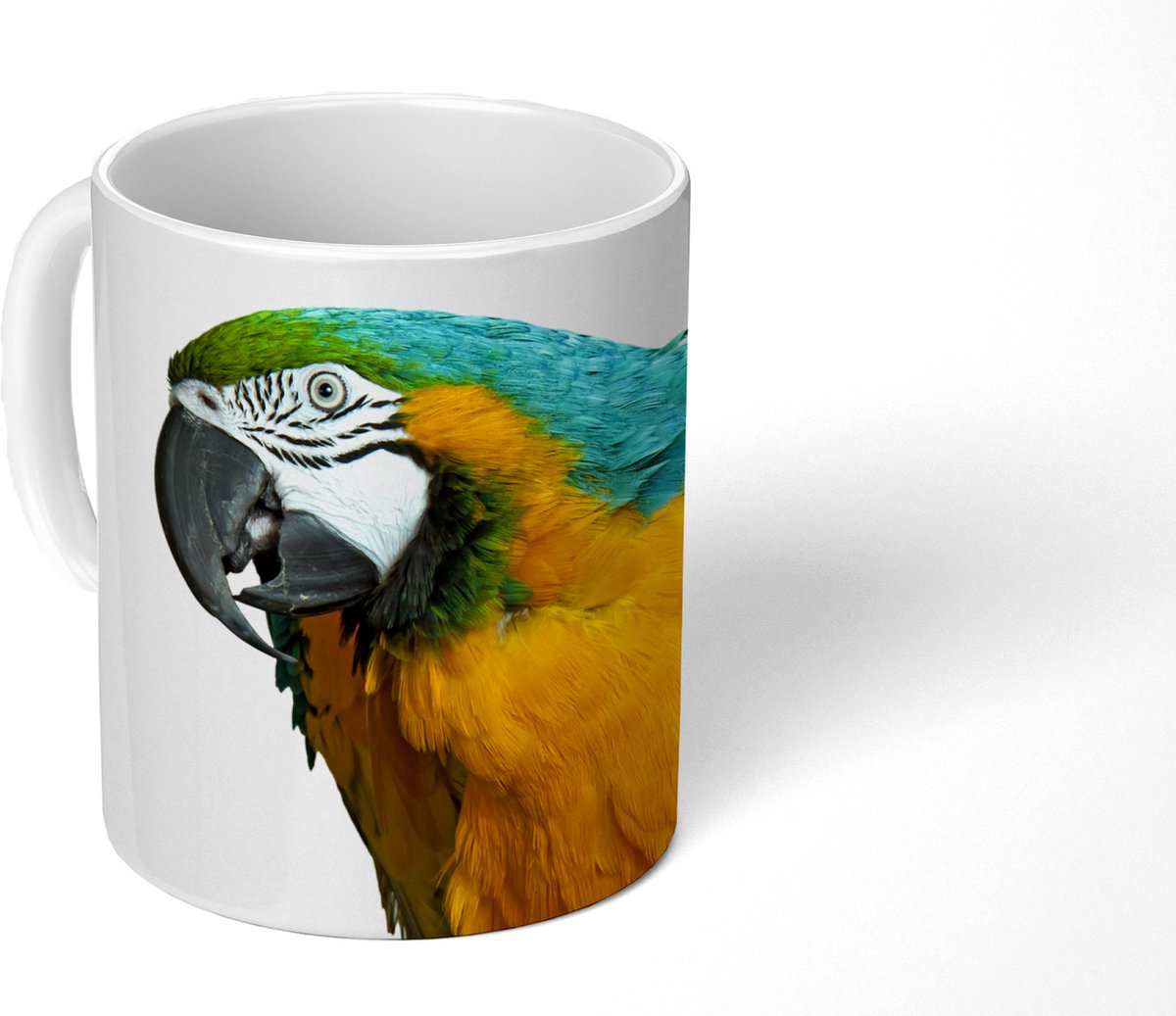 Mok - Koffiemok - Papegaai - Vogel - Veren - Portret - Mokken - 350 ML - Beker - Koffiemokken - Theemok
