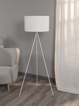 Driepoot vloerlamp Cella Wit met stoffen kap staande lamp + lampenkap