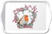 1 persoons dienblaadje - Ambiente Dienblad - Tray - Robin In Wreath - Decoratie