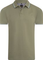 Mario Russo - Heren Polo SS Tipped Polo Edward - Groen - Maat M