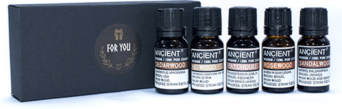 Goedkoopste Houtgeuren Etherische Olie Set - 50 ml - Cadeau - Puur Natuur