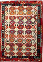 Kelim - Afghaanse kelim - vloerkleed - 206 x 293 cm -  handgeweven - 100% wol - handgesponnen wol