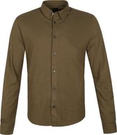 Hugo Boss - Overhemd Maicol Khaki - L - Heren - Slim-fit