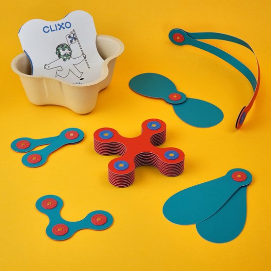 Clixo Rood/ Blauw 18-delig - flexibel magnetisch speelgoed