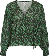 Object Blouse Objalettia L/s Wrap Top A Fair 23039285 Black Dames Maat - W36