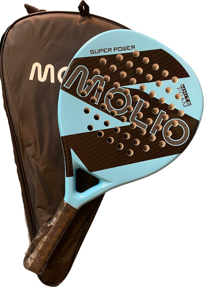 MOLIO - padel racket - Full carbon - Zwart/Blauw(MOLIO) - inclusief hoes