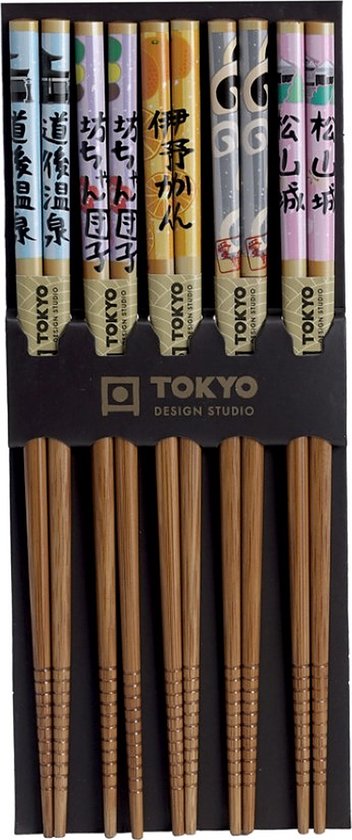 Tokyo Design Studio – Chopstick set – Eetstokjes - Kleuren – 5 paar - Tokyo Design Studio