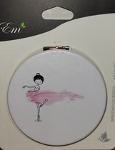 Make-up Spiegel - Tasspiegel - Ballerina met Roze Jurk - Dubbele Spiegel voor in de Tas - 2x Vergroot Spiegel - Handspiegel - Mini Spiegel