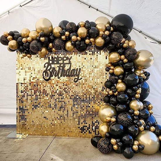 Ballonnenboog Goud & Zwart – 130 stuks - Decoratiepakket - Ballonnen  verjaardag –... | bol.com