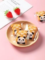 Mini Traktatiezakjes Transparant met Panda - Uitdeelzakjes - Verjaardagzakjes - Feestzakjes - Snoepzakjes – Cellofaan | Sluitbaar met plakrand | Geboorte - Verjaardag - Feest - Bab