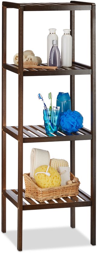 relaxdays - support de salle de bain en bambou - support de cuisine - support de rangement - support en bois - support debout