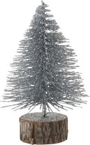 J-Line Kerstboom Deco Glitter Zilver Small Set van 12 Stuks