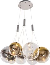 SK Lighting 4515-3A - Modern Hanglamp Bubble - 3x15W LED - Ø:45 x H:120 cm - Meerkleurig