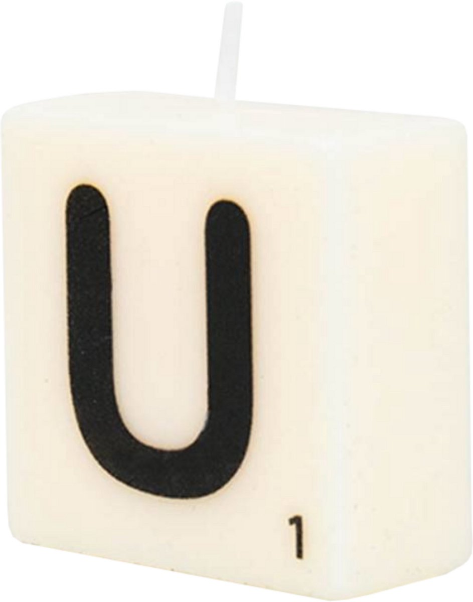 Paper dreams Letter Kaarsje - U Zwart wit