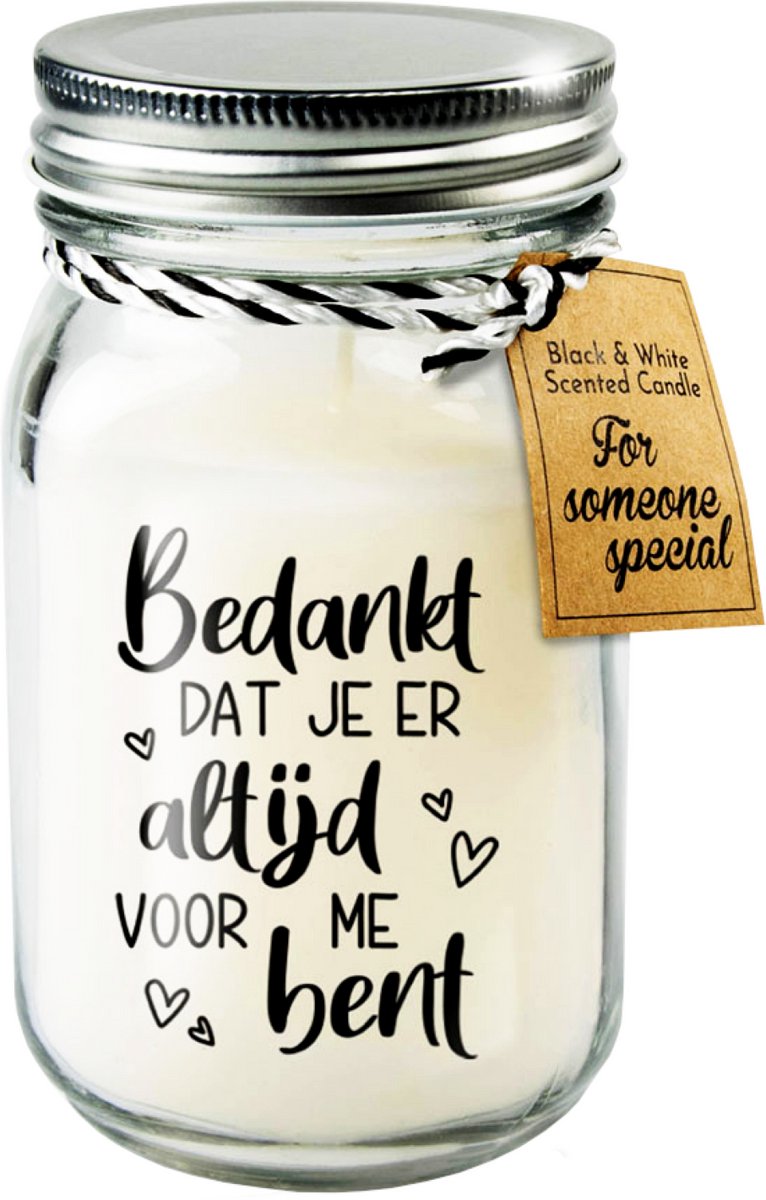 Black & White geurkaars - Bedankt