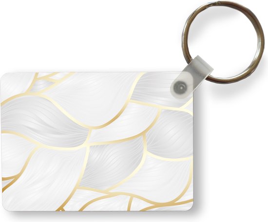 Sleutelhanger - Abstract patroon met gouden lijnen - Uitdeelcadeautjes - Plastic