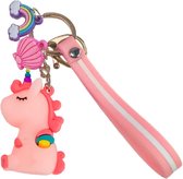 Fako Bijoux® - Sleutelhanger Eenhoorn / Unicorn - Siliconen - Roze