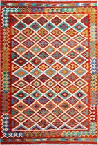Afghaanse kelim - vloerkleed - 174 x 245 cm -  handgeweven - 100% wol - handgesponnen wol