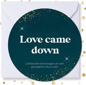 Kerstkaart rond 'Love came down' - 10 stuks - met enveloppen - kerstkaarten