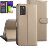 Goud hoesje voor Samsung Galaxy A03s - Booktype hoesje - Pasjeshouder - Magneetsluiting