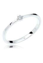Elli PREMIUM Ring Dames Verlovingsring met Diamant in 925 Sterling Zilver (0.015 ct.)