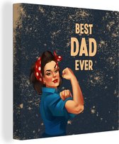 Peintures sur toile Vaderdag - Cadeaux pour Homme - Papa - 20x20 cm - Décoration murale