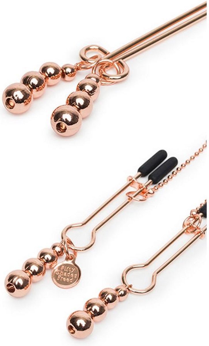 Goedkoopste Fifty Shades All Sensation Tepelklemmen en Clitorisklem - Goud