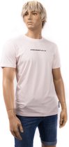 Powerfully T-shirt Geborduurd Marshmallow Pink - Roze - Heren – Maat XL