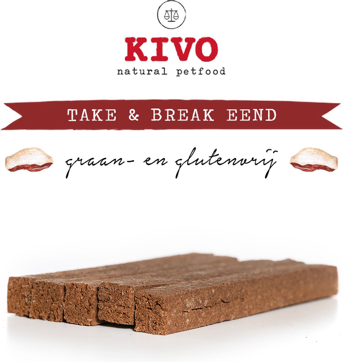 Kivo Petfood Hondensnack Take & Break Eend 16 stuks - Kauwstaaf zonder granen of gluten.