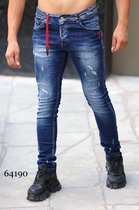 Straight Denim Jeans Persoonlijkheid Baard Effect Designer Vernietiging Broek Geruïneerd Krassen Straight Ripped Fashion