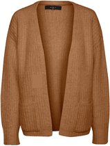 Vero Moda Vest Vmdaisy Ls Open Cardigan Ga Boo 10248923 Tobacco Brown/w. Melange Dames Maat - XS