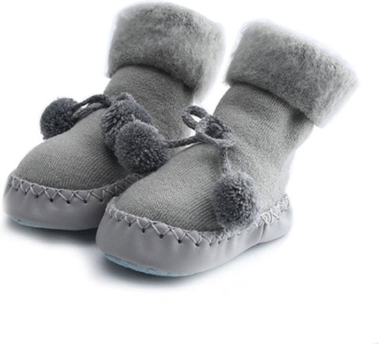 1 Paire de Chaussons souples Grijs | 0-6 mois | Garçons et filles | Chaussures pour bébés