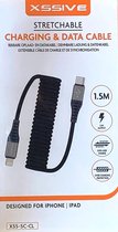 XSSIVE USB-C to Lightning cable met vering - kabel - iphone - ipad - ipod - 1.5 meter - zwart
